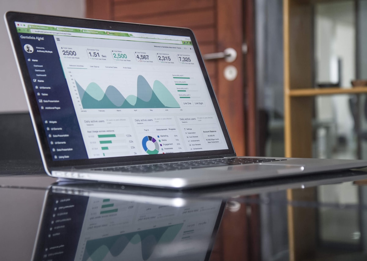 Analytics dashboard showing keyword performance